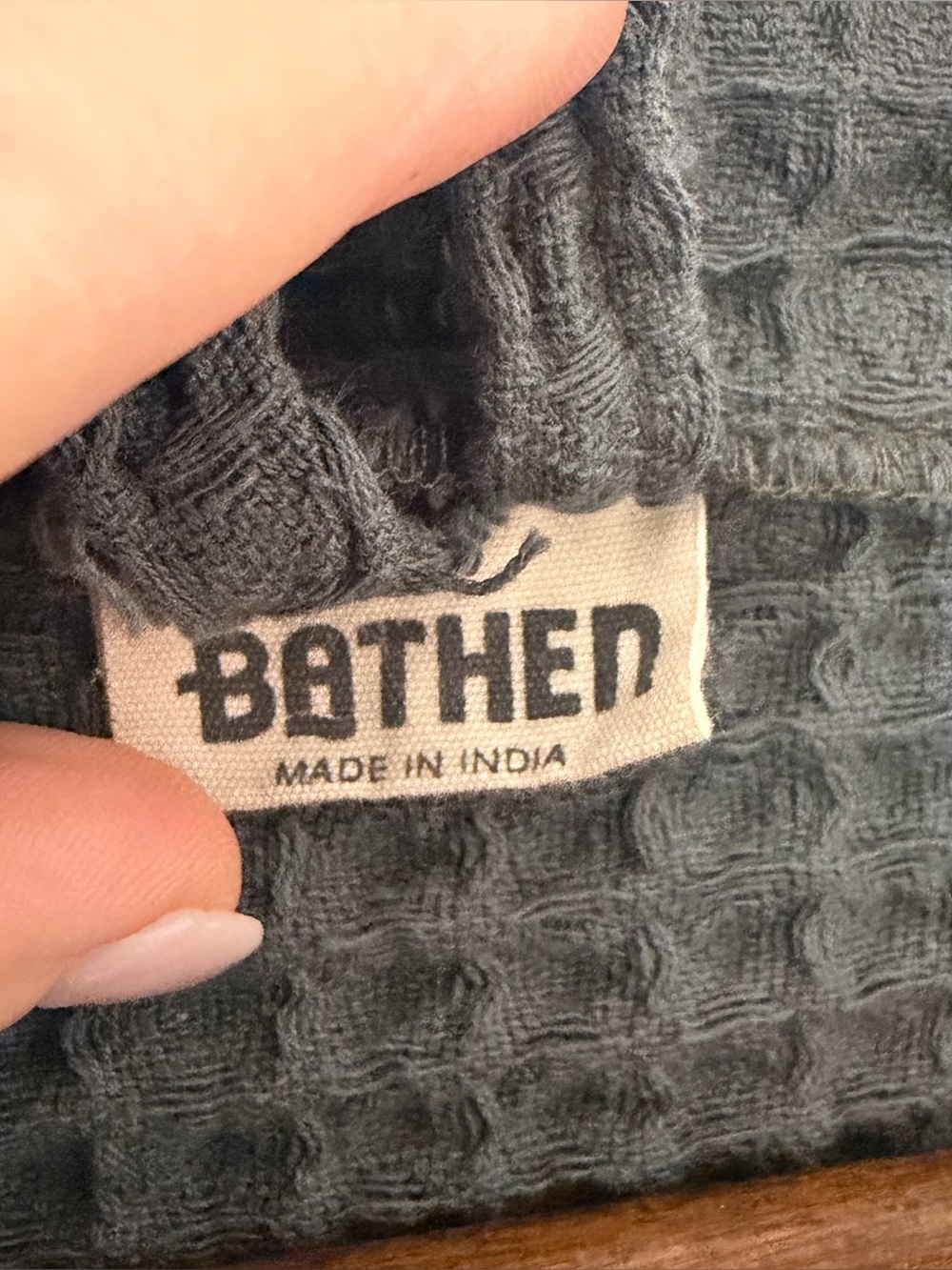 Bathe. Textured Open-Front Robe Cardigan - Charcoal Gray - Picture 4 of 6